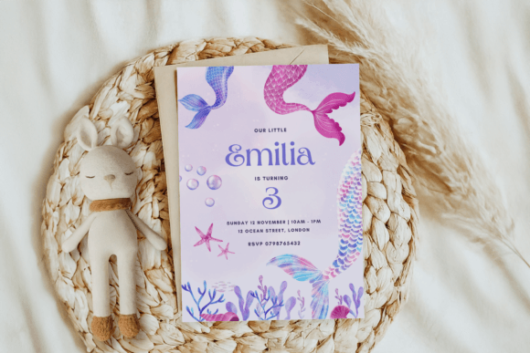Download Mermaid Birthday Invitation Birthday Inv - Mermaid birthday invitation Collection