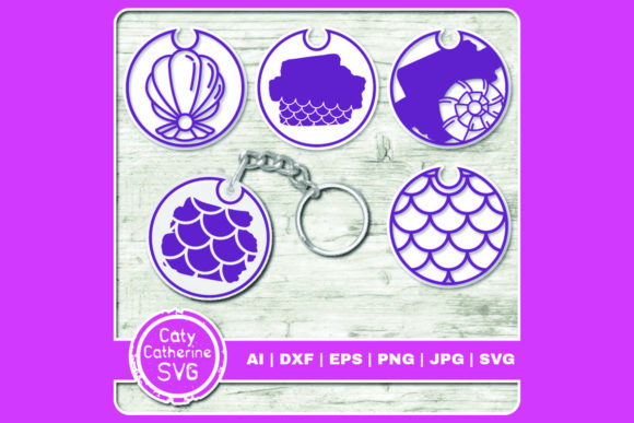 Download Mermaid Theme Round Key Chain Bundle - Mermaid theme Collection