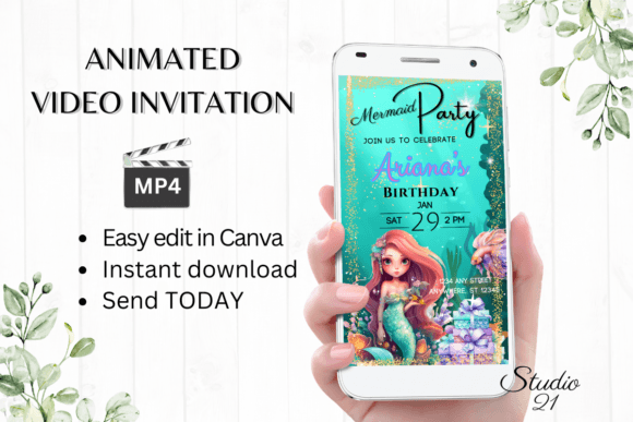 Download Digital Mermaid Birthday Invitation - Mermaid birthday invitation Collection