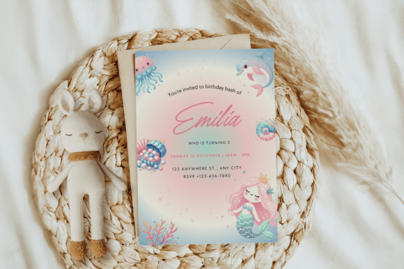 Download Mermaid Birthday Invitation Birthday Inv - Mermaid birthday invitation Collection