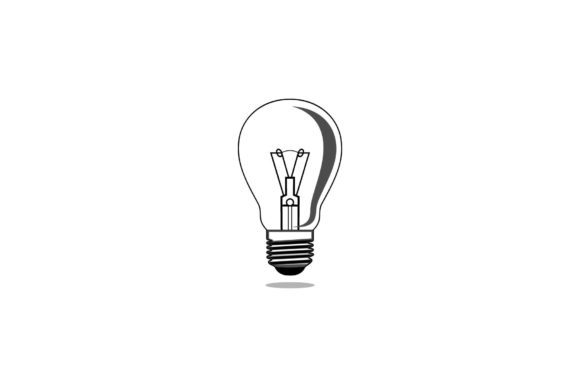 Download Light Bulb Logo, with a White Outline - White outline Collection