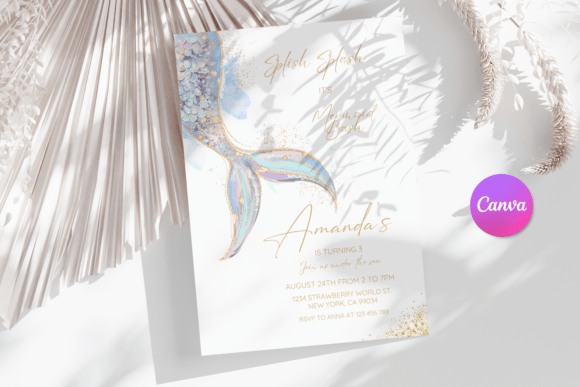 Download Editable Mermaid Birthday Invitation - Mermaid birthday invitation Collection