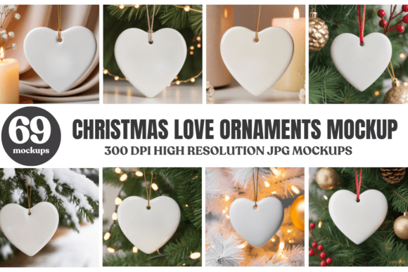 Download Christmas Love Ornaments Mockups Bundle - Premium Resources