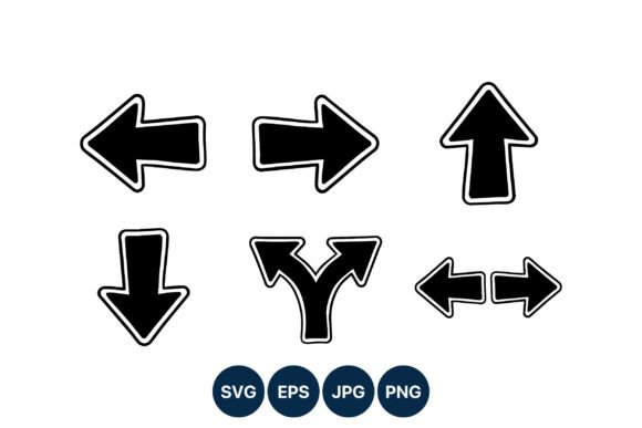 Download Black and White Outline Arrows Vector - White outline Collection