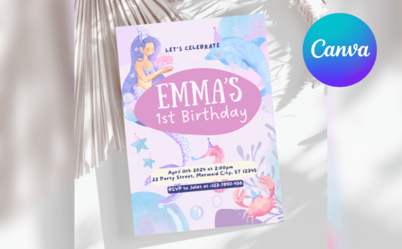 Download Editable Mermaid Birthday Invitation - Mermaid birthday invitation Collection