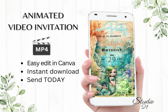 Download Animated Mermaid Birthday Invitation - Mermaid birthday invitation Collection