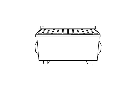 Download Dumpster Black and White Outline - White outline Collection